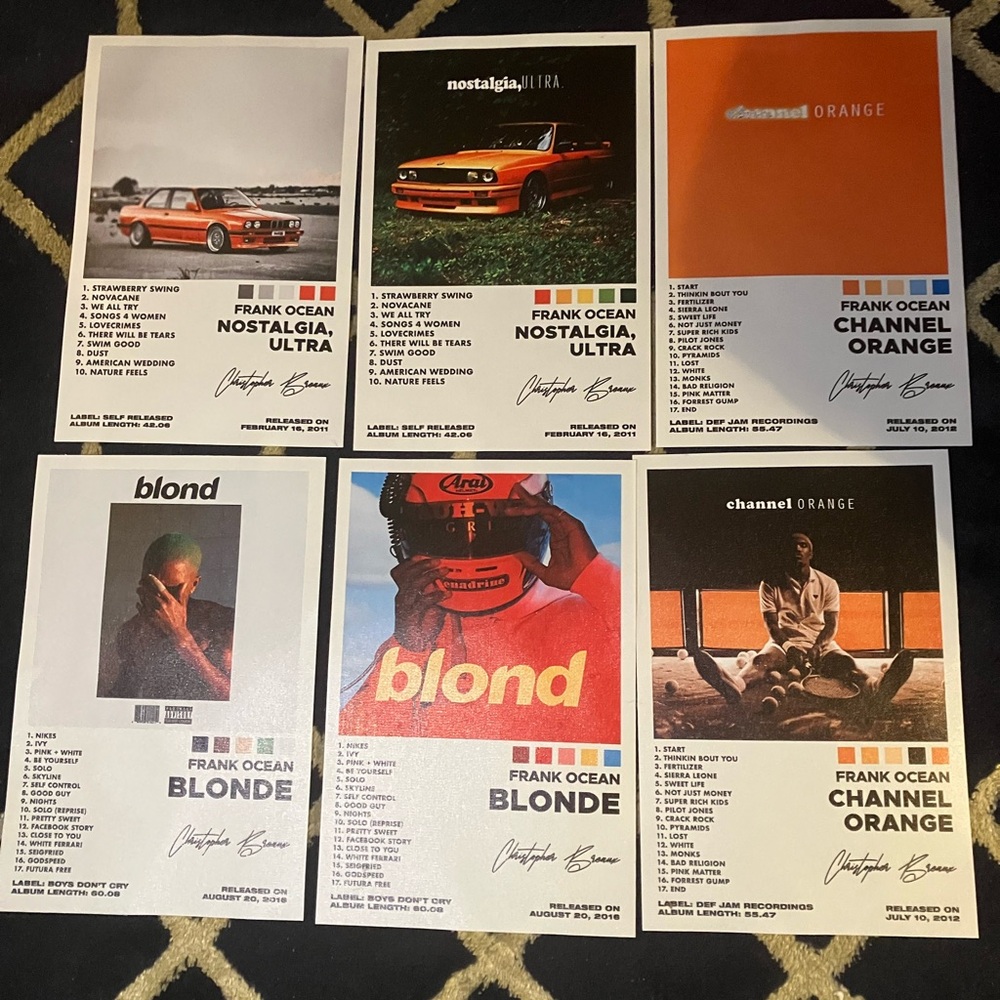 Frank Ocean Album Poster Set